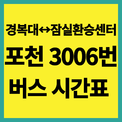 포천 3006번 버스 시간표