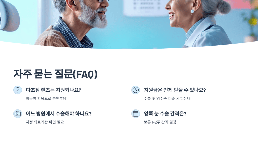 백내장 수술 지원, 자주 묻는 질문(FAQ)
