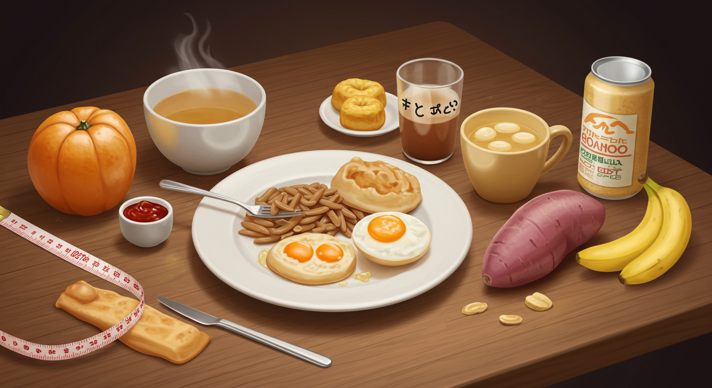 허기가 심하면 삶은 달걀, 고구마, 바나나 정도만 가볍게