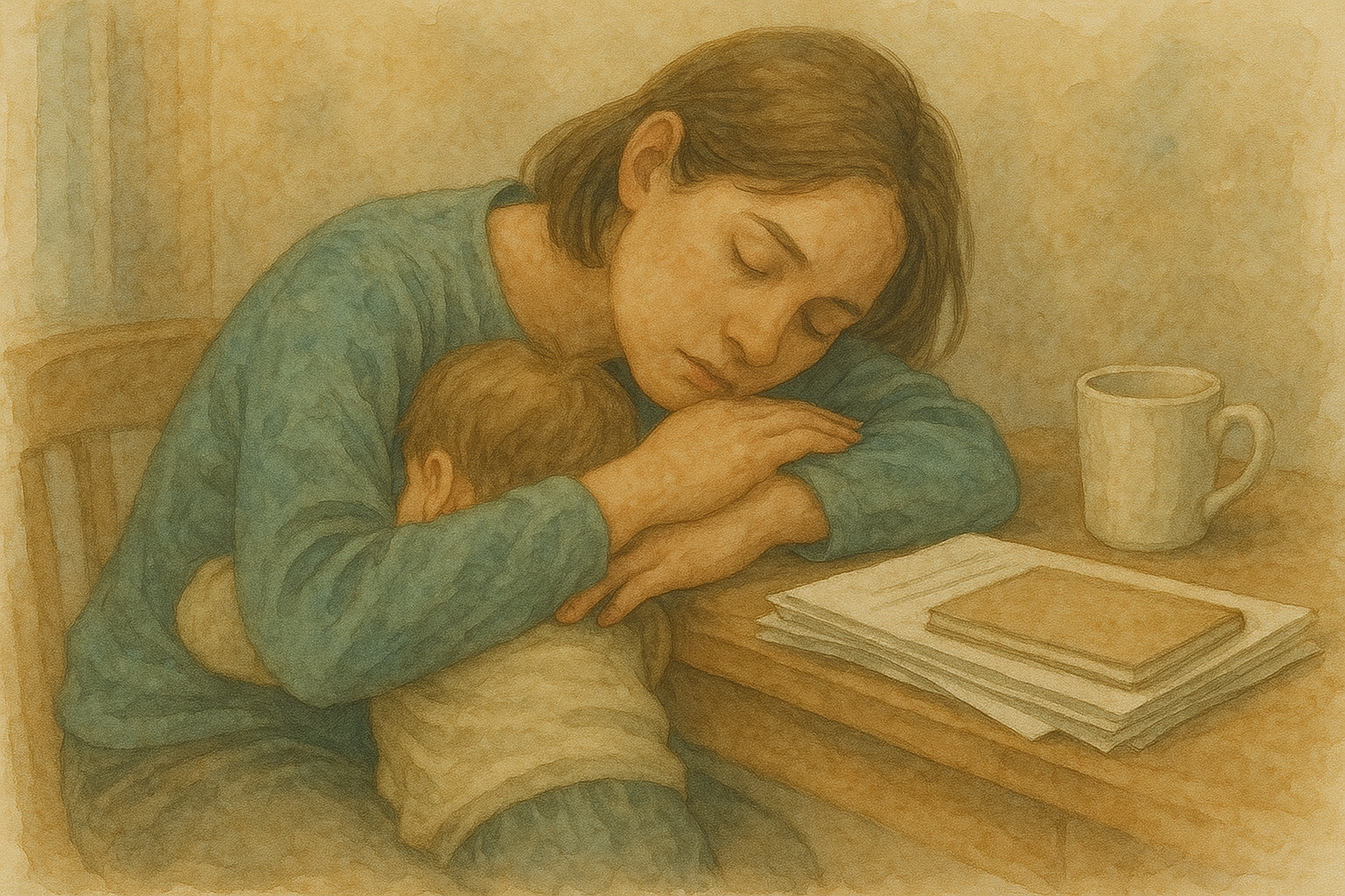 어머니와 아이의 따뜻한 순간