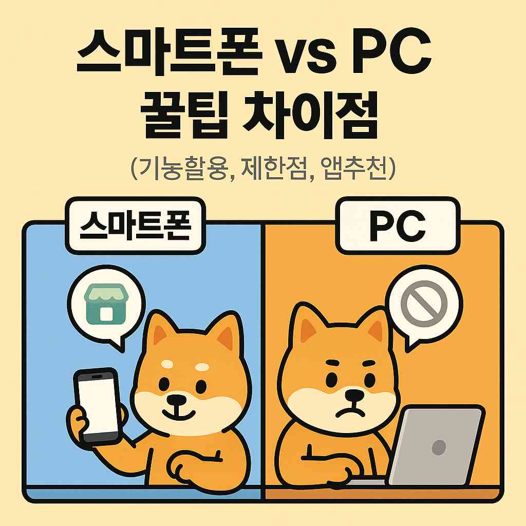 스마트폰 vs PC 꿀팁 차이점