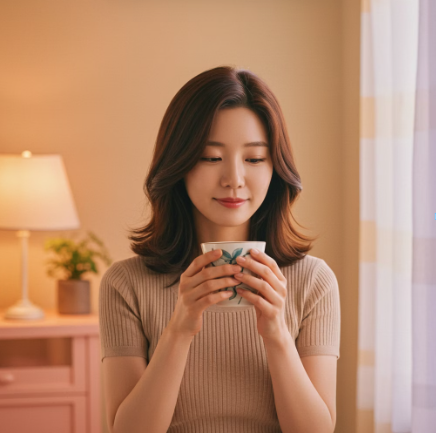 만성염증에 좋은 음식과 차를 마시는 여성 1