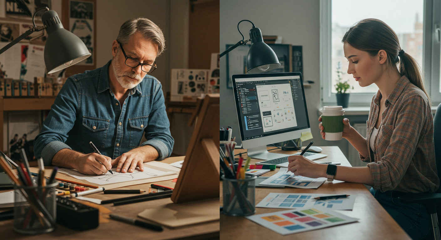 디자이너의 진화: 마카펜 세대 vs Figma 세대, 진짜 뭐가 다를까?