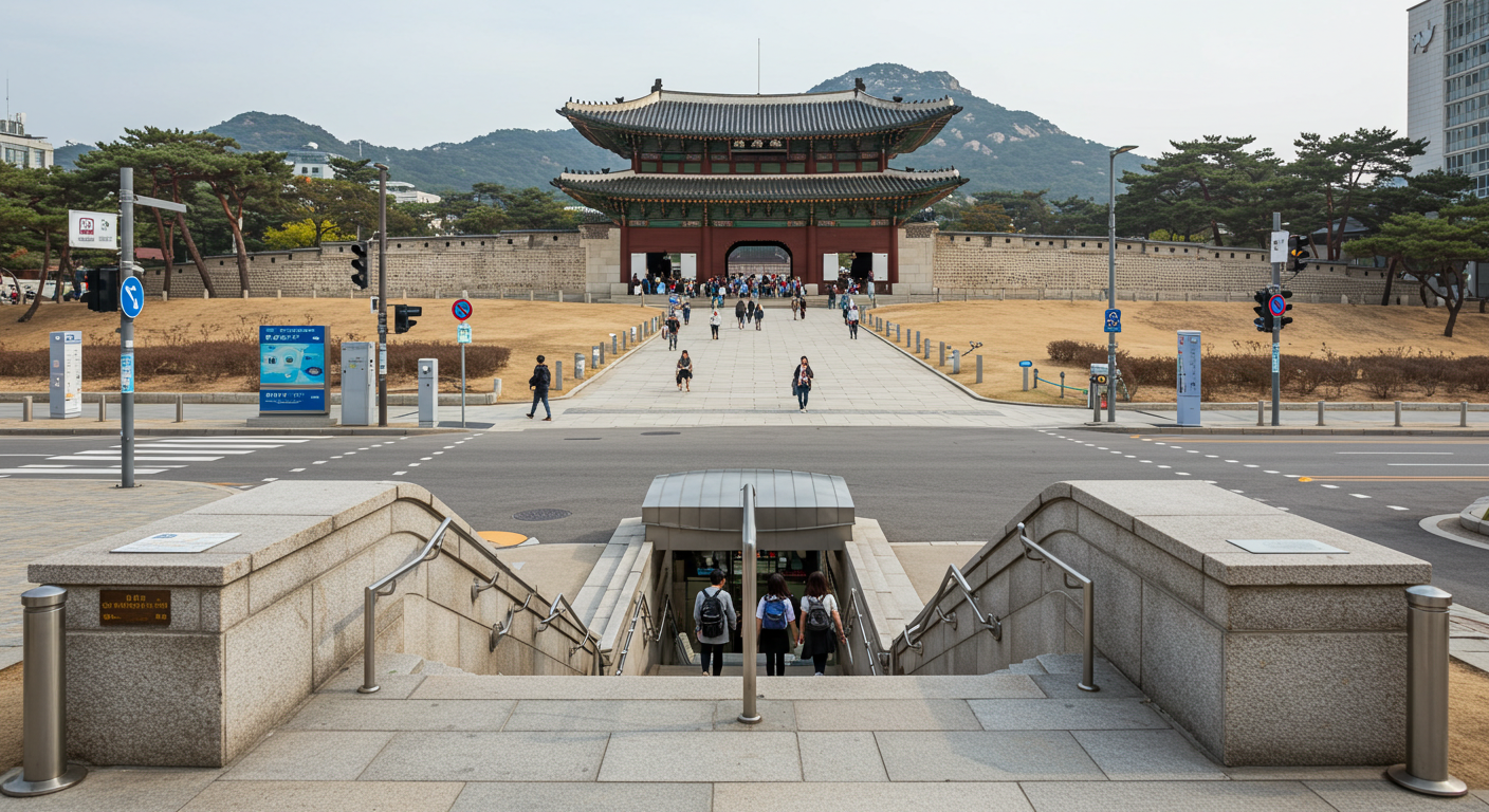 지하철 3호선 경복궁역이 도보로 접근 가능