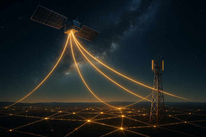 NTN 기반 위성 통신망 이미지