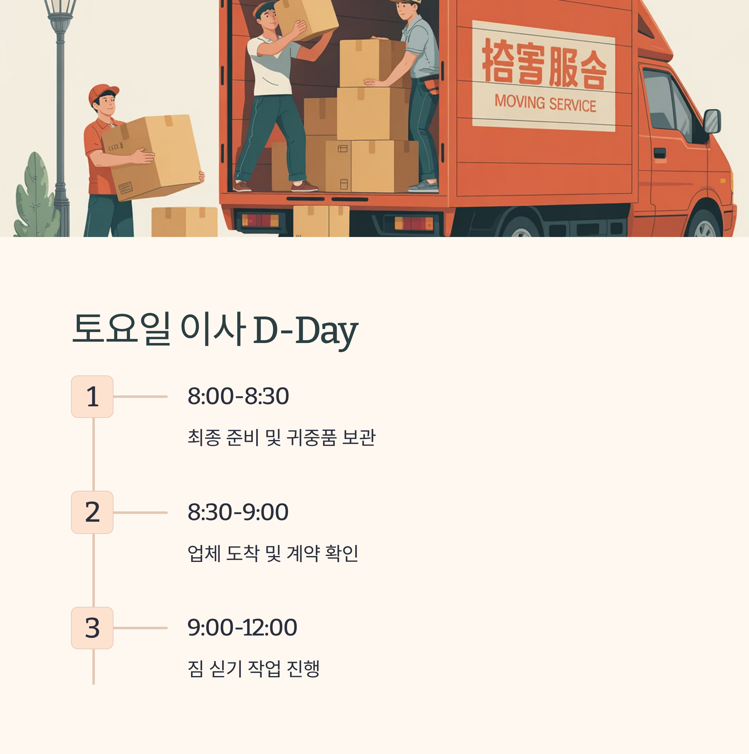 직장인 주말이사 당일 스케쥴