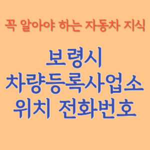 보령시 자동차등록사업소 차량등록사업소 홈페이지 위치 전화번호 찾기