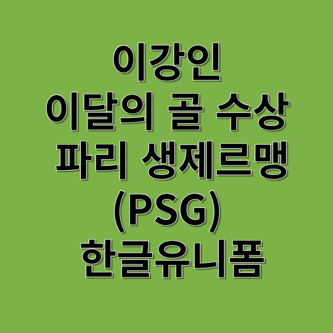 이강인 이달의 골 수상 파리 생제르맹(PSG) 한글유니폼썸네일