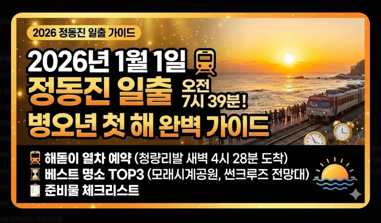 정동진 해돋이 2026 병오년 시간부터 예약까지 완벽 가이드