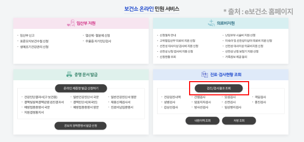 건강검진 내역 조회