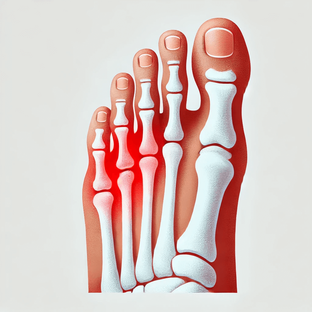 통풍 증상 나타낸 이미지