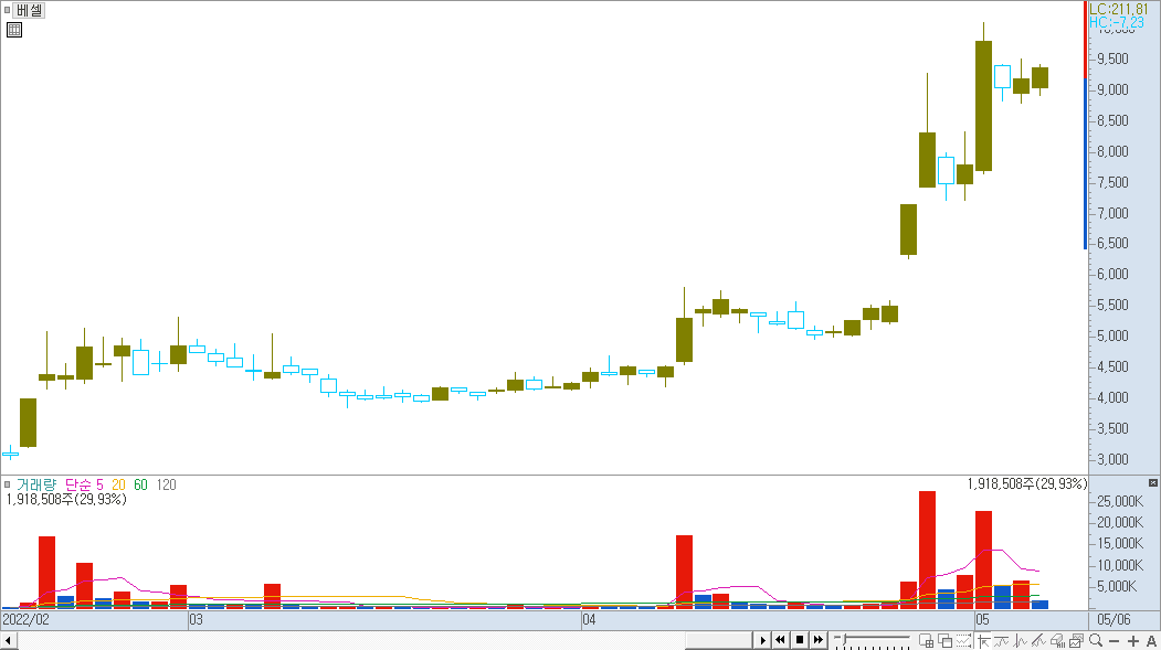가격 차트 설정 5)