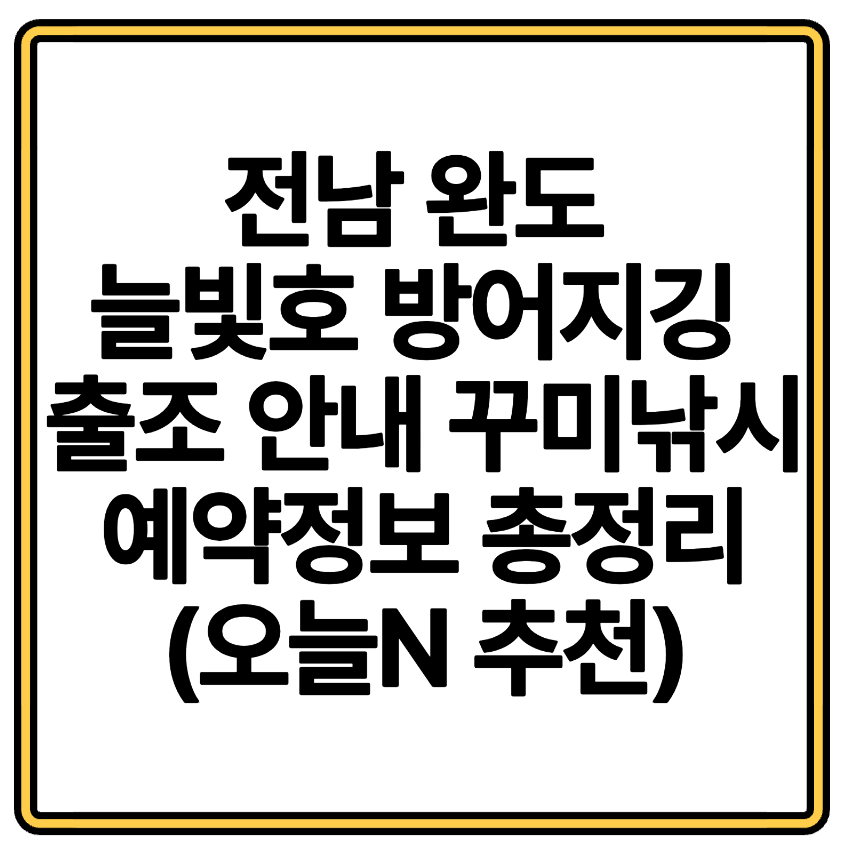 전남 완도 늘빛호 방어지깅 출조 안내 꾸미낚시 예약정보 총정리 (오늘N 추천)