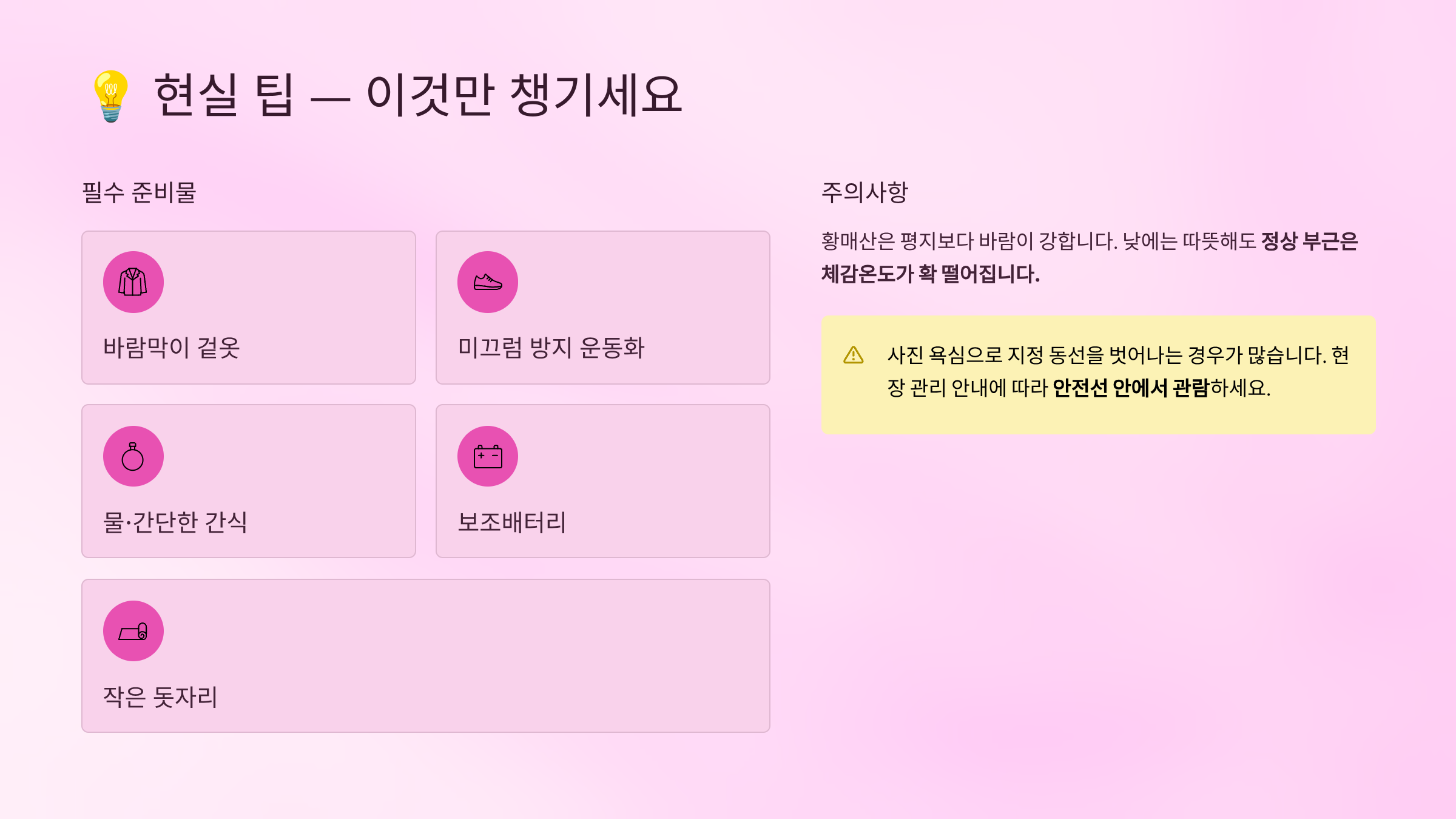 직접 가보며 느낀 현실 팁