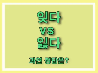 잊다 잃다 차이 맞춤법 비교_3