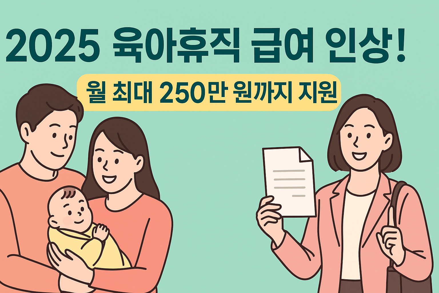 2025년 육아휴직 급여 250만원 인상!