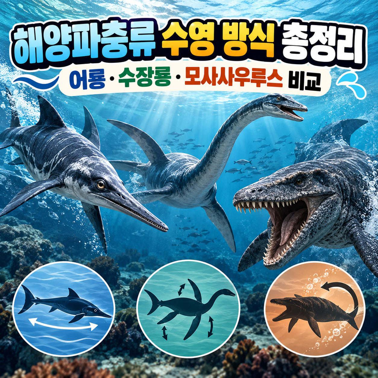 해양파충류 수영 방식