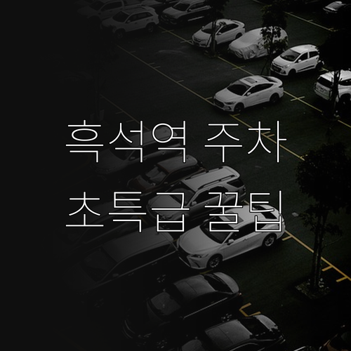 중앙대 흑석역 주변 주차장 완벽 정리..