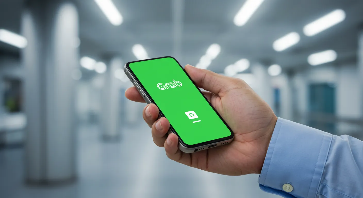 Grab 앱을 실행 중인 스마트폰 화면, 동남아 슈퍼앱 사용자 인터페이스
