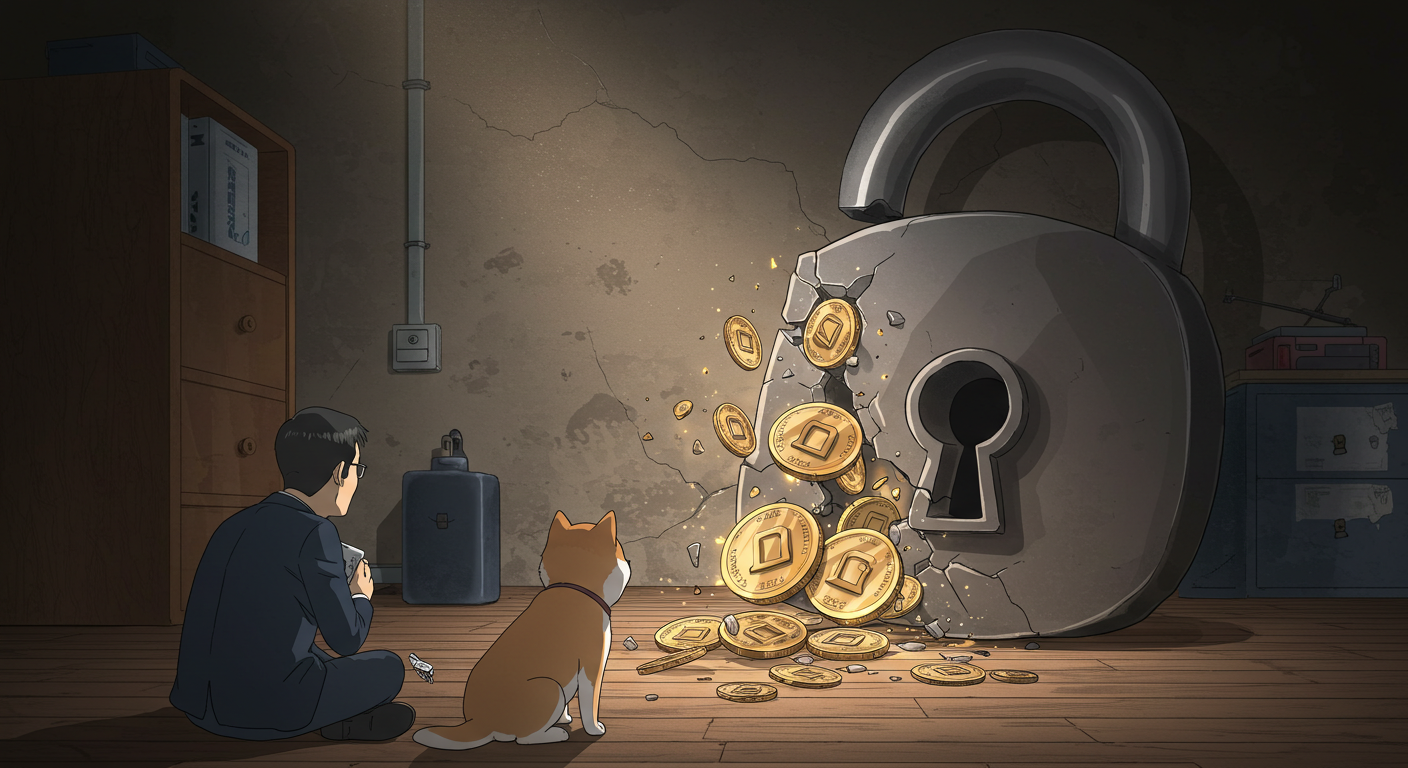 락업 해제를 상징적으로 표현한 장면