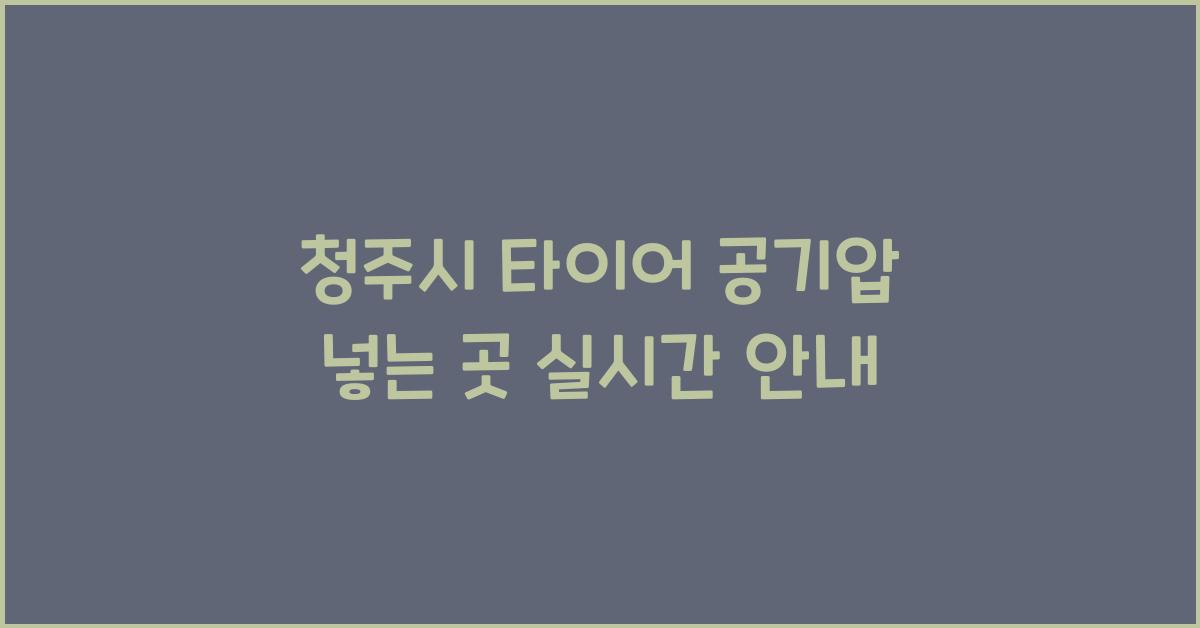 청주시 타이어 공기압 넣는 곳 