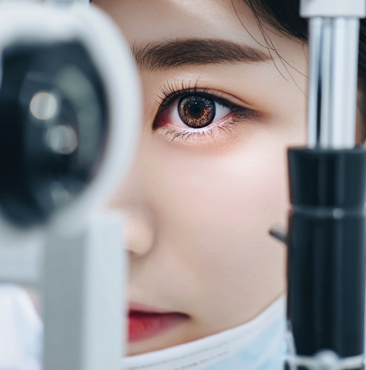 안과 검진을 받는 여성