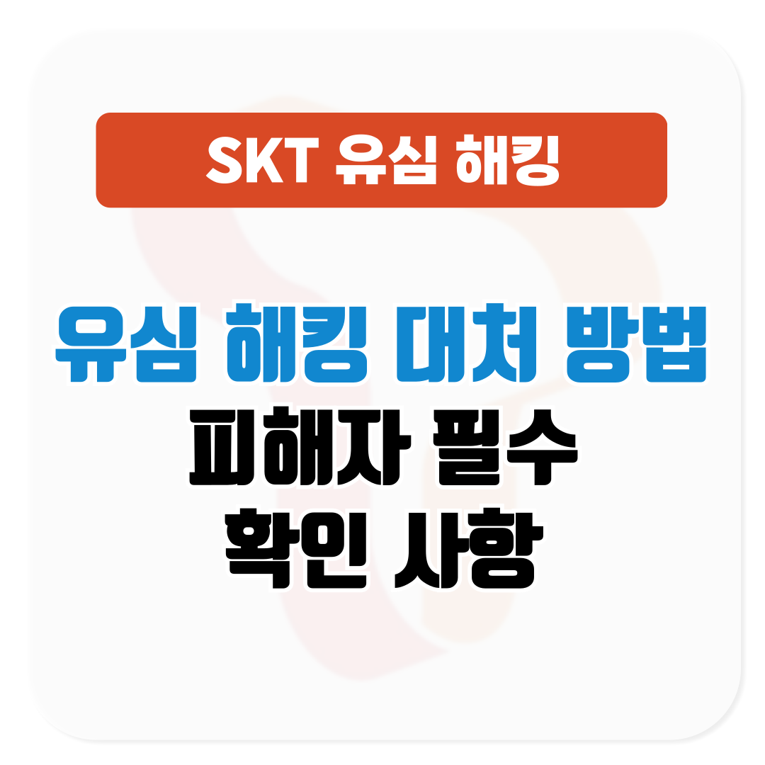 SKT 유심 해킹 대처 방법│피해자 필수 확인 사항