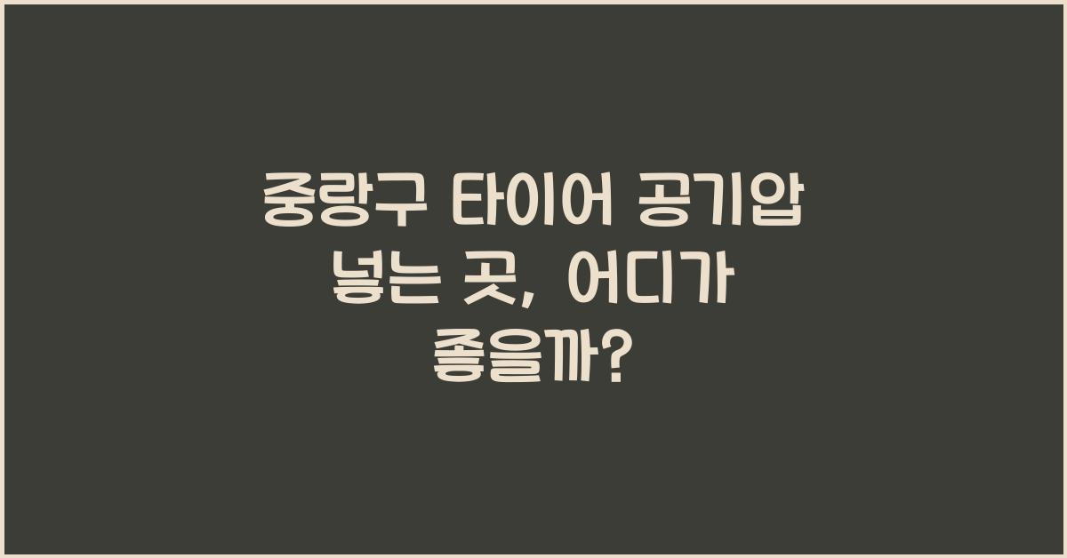 중랑구 타이어 공기압 넣는 곳