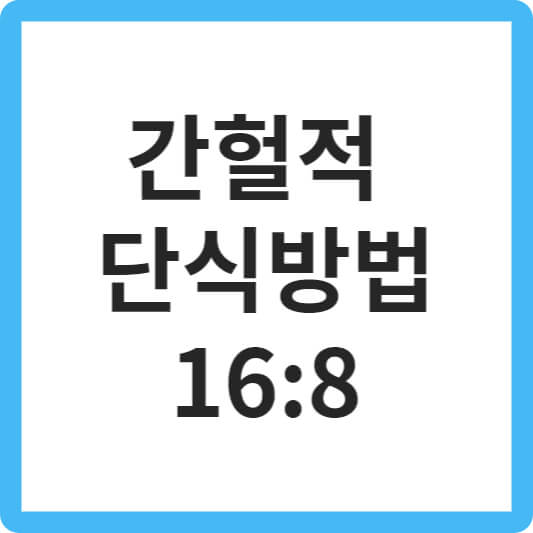 간헐적 단식방법 16:8