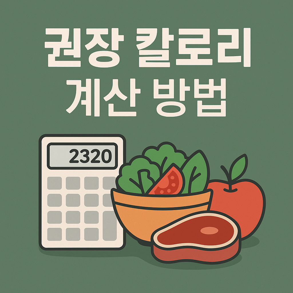 권장 칼로리 계산 방법