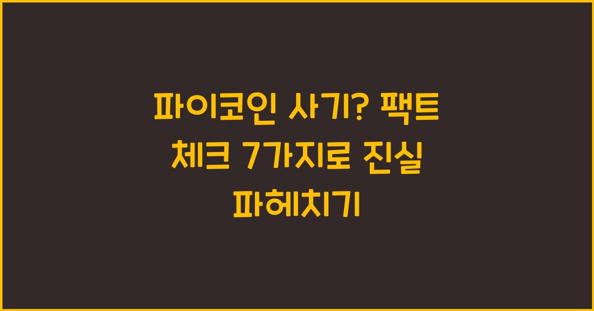 파이코인 사기? 팩트 체크 7가지