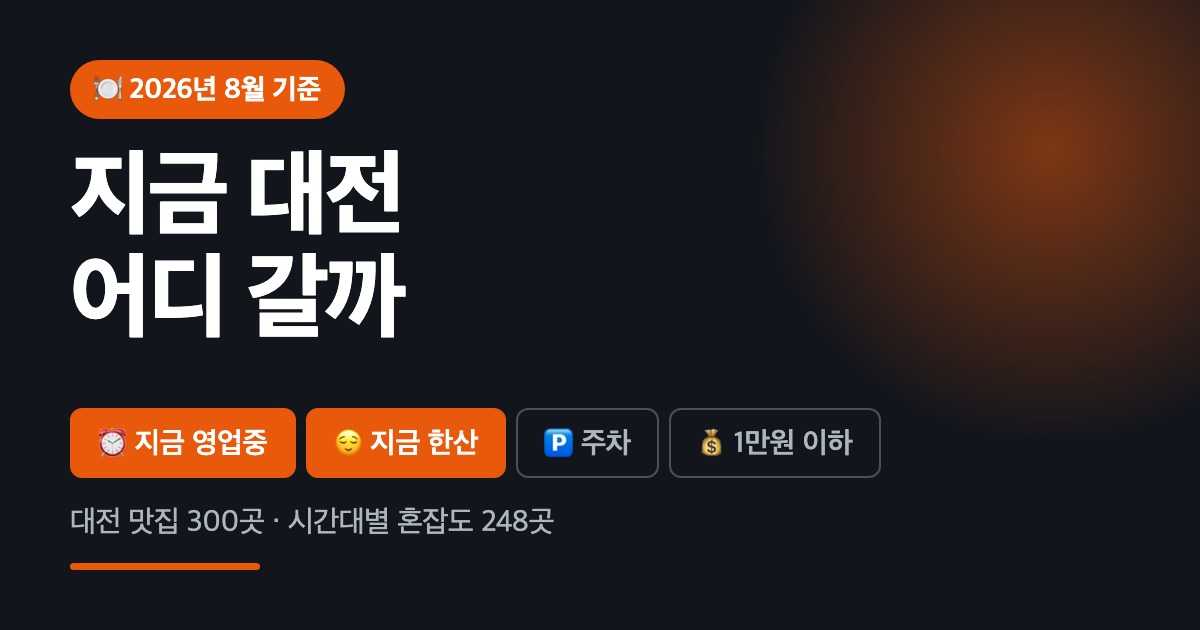 대전 지금 어디 갈까