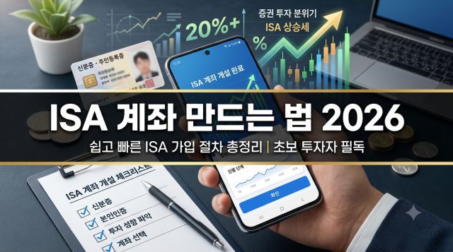 ISA 계좌 만드는 법 2026 가입 조건과 중개형 ISA 개설 방법