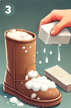 세제를 사용해서 스펀지로 닦는 모습