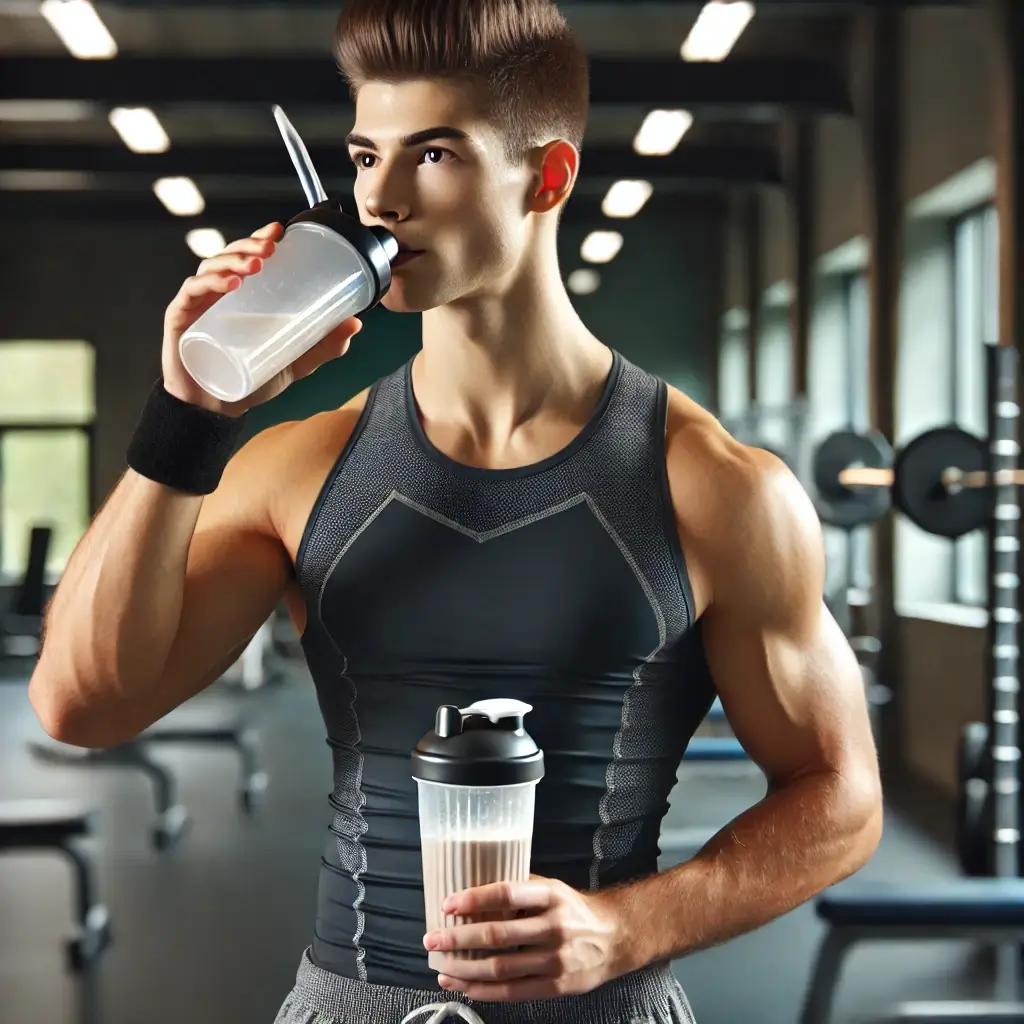 운동-후-단백질보충제를-섭취하는-남성