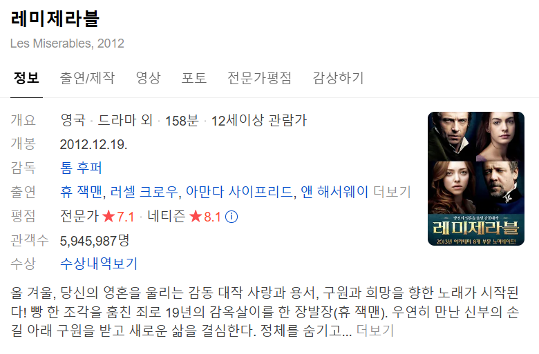 레미제라블 영화