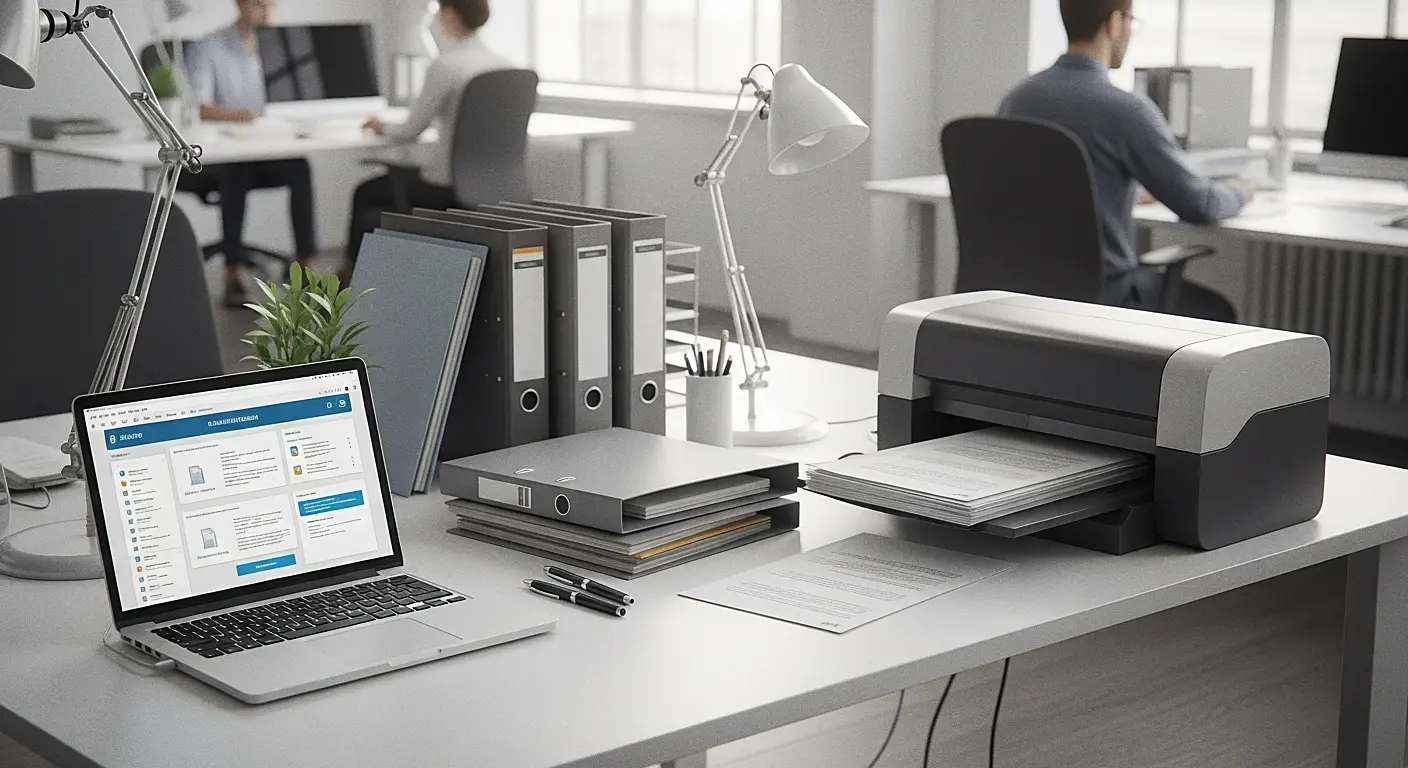 서류처리하는 이미지