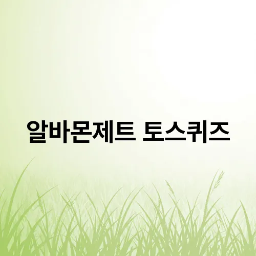 알바몬제트 토스퀴즈