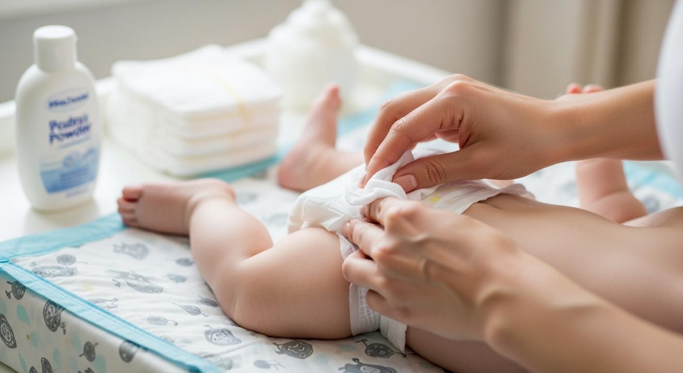 기저귀 가는모습