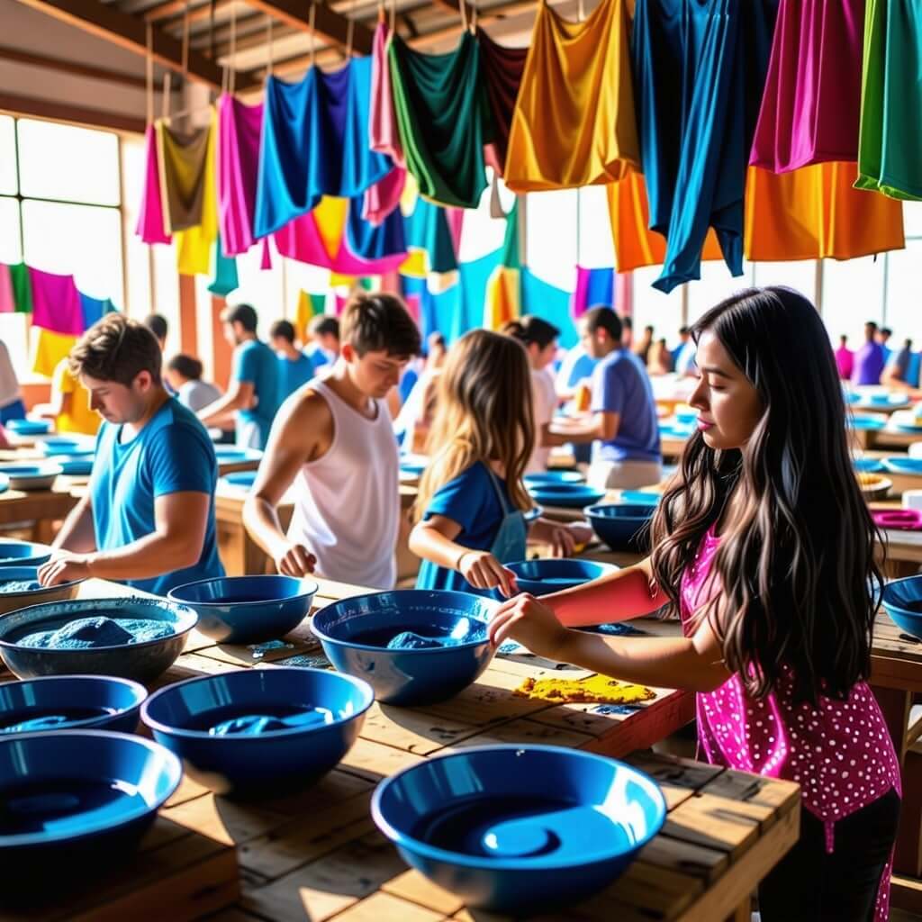 천연염색 체험 장면