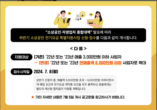 2024년 소상공인전기세 감면