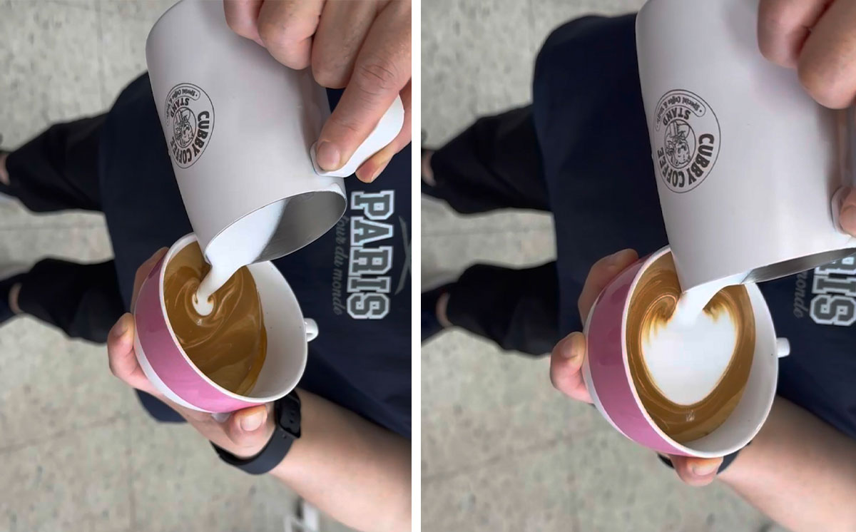 라떼아트 배우는 모습