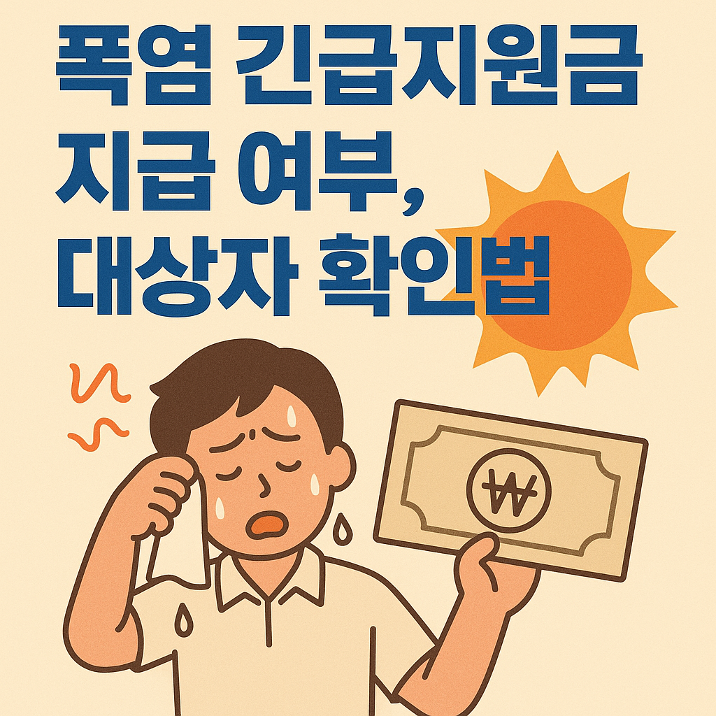폭염 긴급지우너금 지급여부,대상자확인법