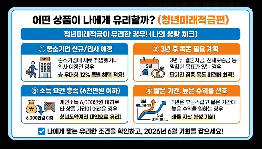 청년미래적금 금리 및 혜택 비교표