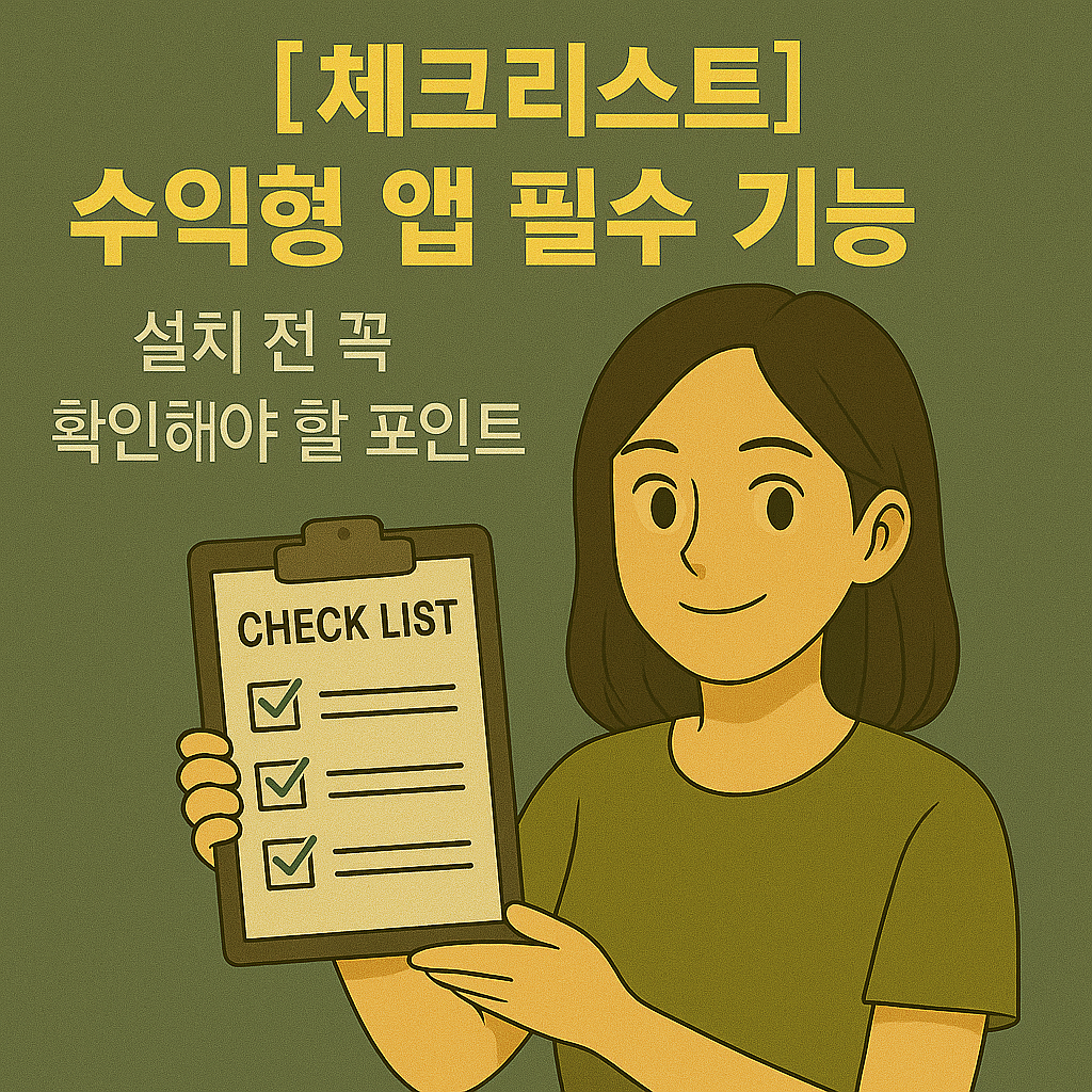 [체크리스트] 수익형 앱 필수 기능 ｜ 설치 전 꼭 확인해야 할 포인트 총정리