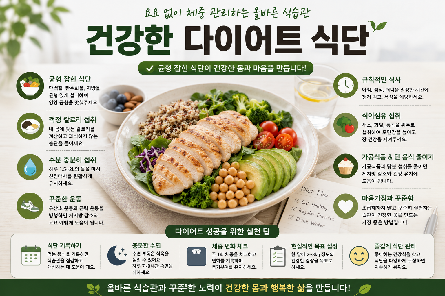 요요 없이 건강한 다이어트 식단 요약 정리 이미지