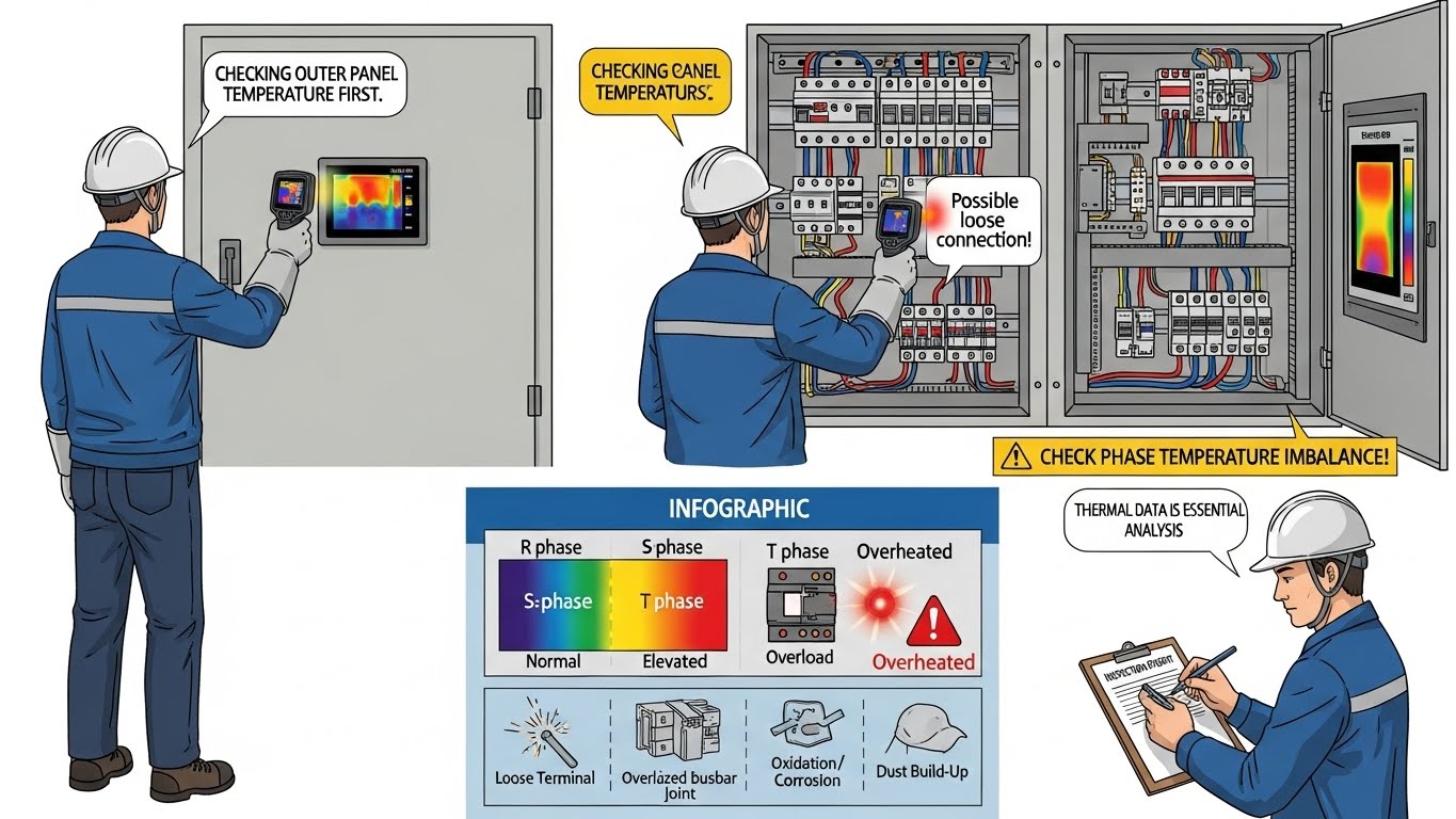 분전함 열화상카메라 측정방법 및 상별 온도 기준