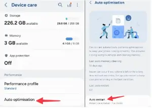 자동 재시작을 활성화하여 갤럭시 S24 최고의 상태를 유지합니다