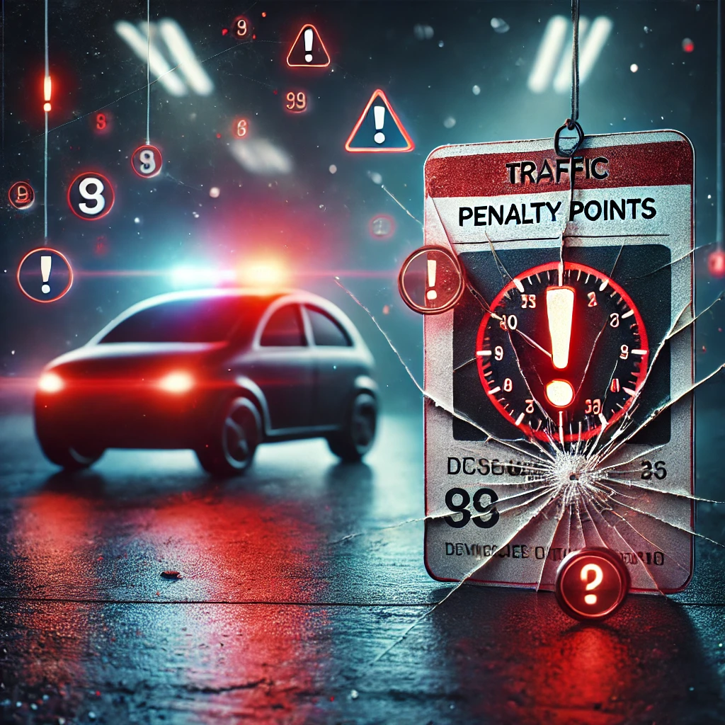 운전면허 벌점 경고 이미지, 교통위반 누적 시 면허 취소의 위험을 경고