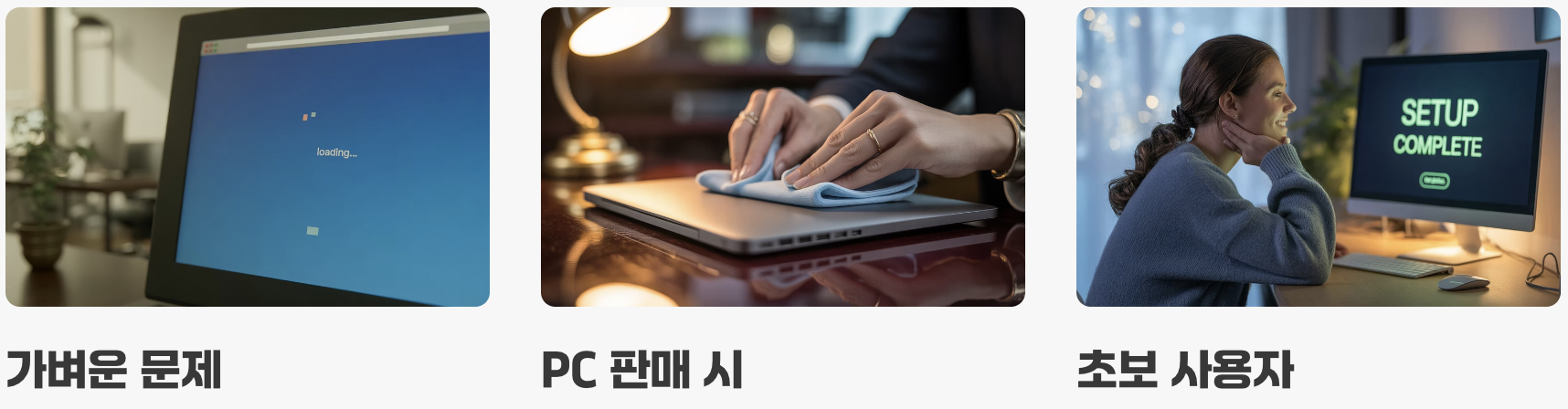 윈도우 클린 설치 vs 초기화 - 이럴 땐 '초기화'를 선택하세요